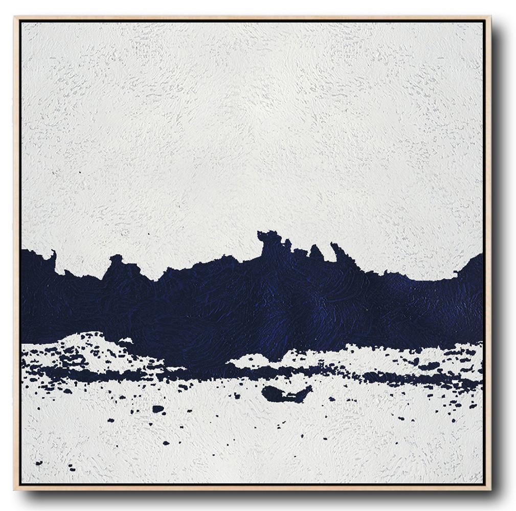 Navy Blue Minimalist Painting #NV142A - Click Image to Close